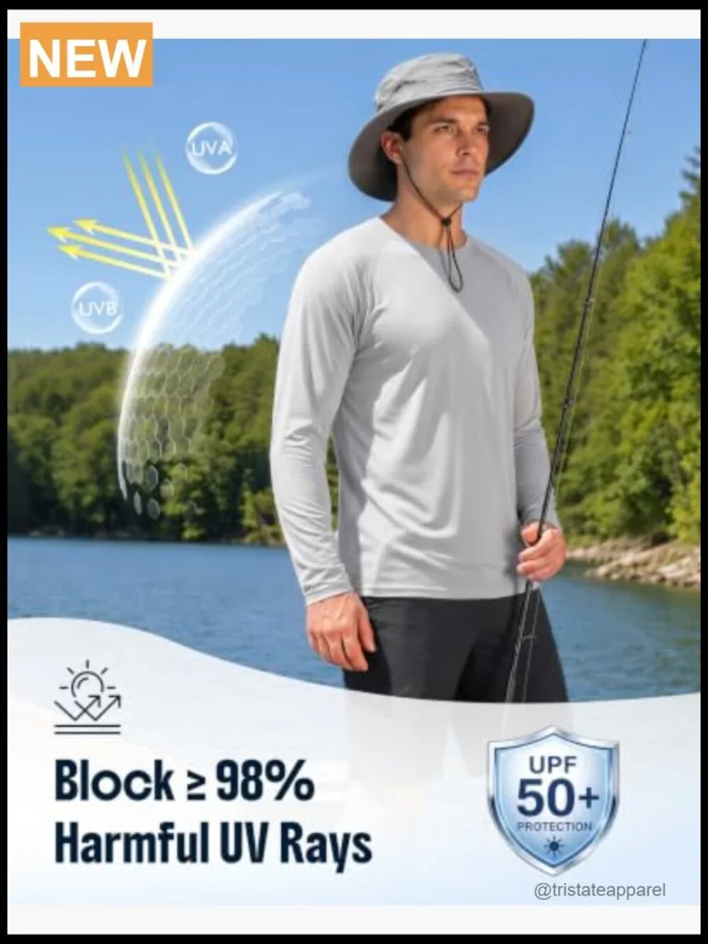 UPF 50+ Sun Protection Long Sleeve Rash Guard Quick Dry Swim T-Shirt